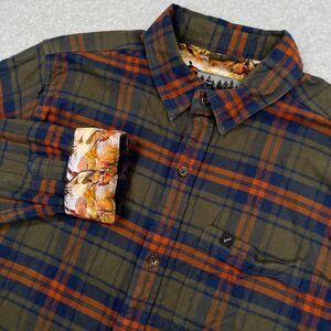 Pladra Flannel Shirt Mens Sz Large Contrast Flip Cuffs Birddog Pheasant Hunting